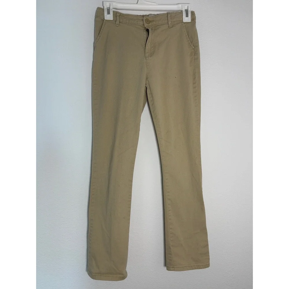 The Childrens Place Girls‎ Khaki Chino Pants Tan School Uniform Size 16 Slim Leg